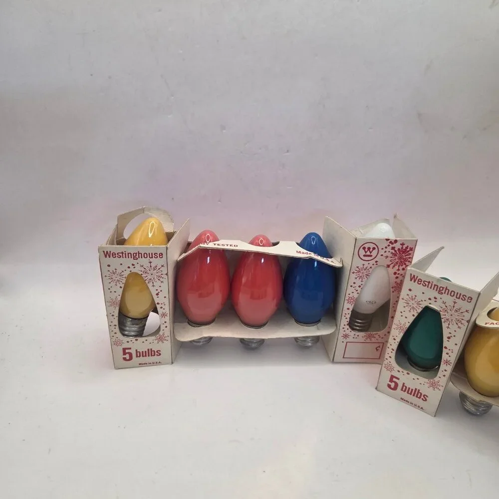 Westinghouse Vintage Christmas C7 Light Bulbs Multi-Color 5 Bulb Packs Boxed